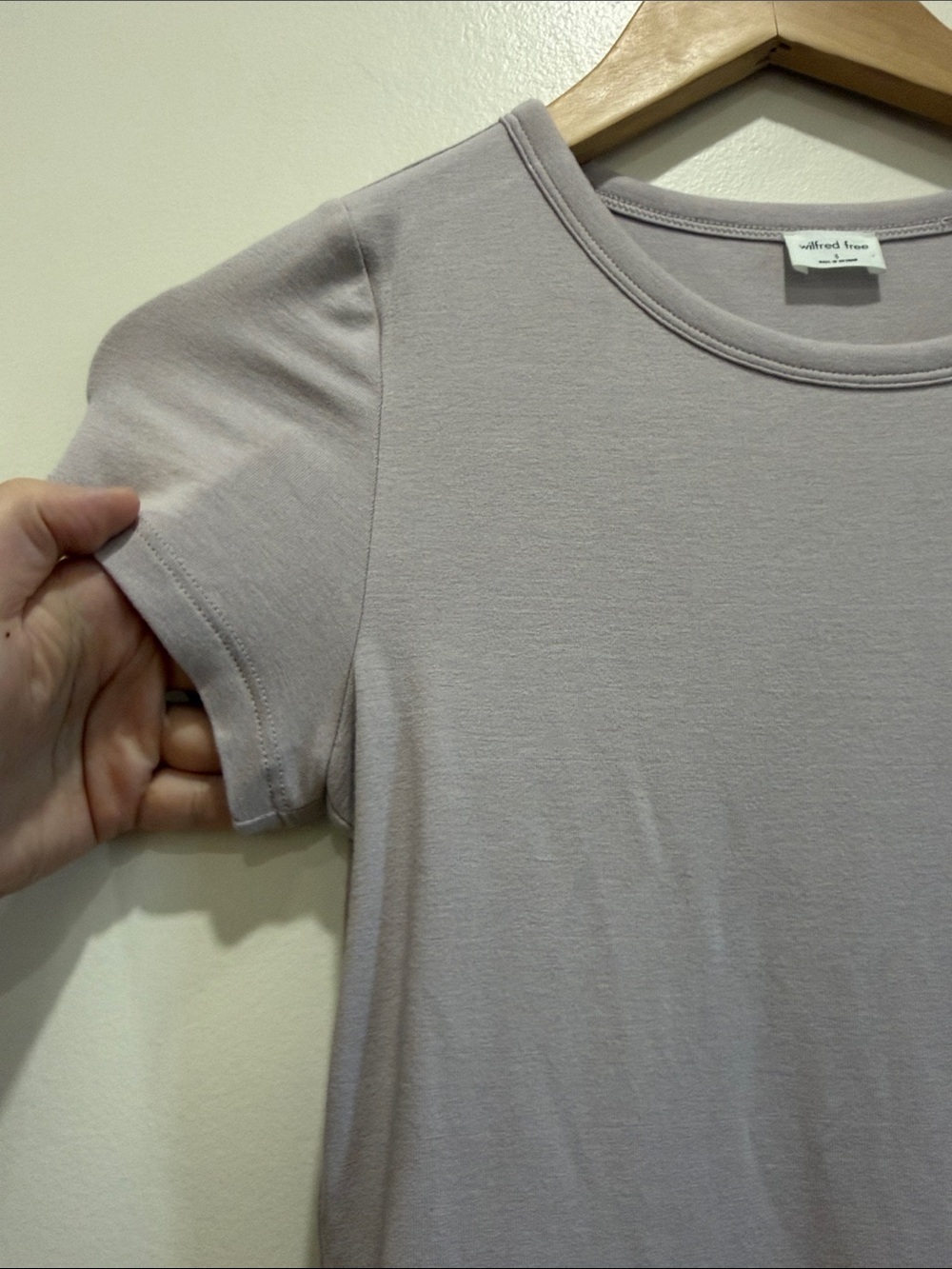 Wilfred Free Tiny TShirt Dress in Mauve Short Sleeve Bodycon Dress - Picture 5 of 8